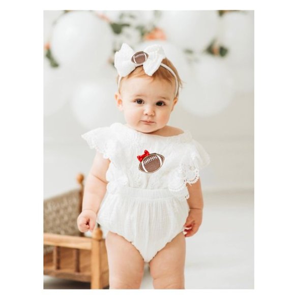 boutique Other - Football Girl Dress Lace Boho Outfit Romper Clothes Jumpsuit Sport Birthday
